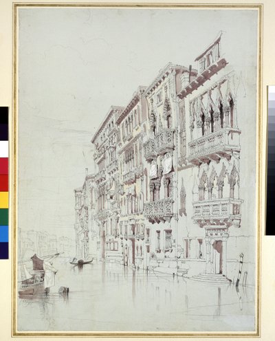 Il Palazzo Contarini-Fasan, Venezia, 6 - 16 maggio 1841 (grafite, acquerello e gouache, con alcune raschiature, su carta grigia) da John Ruskin